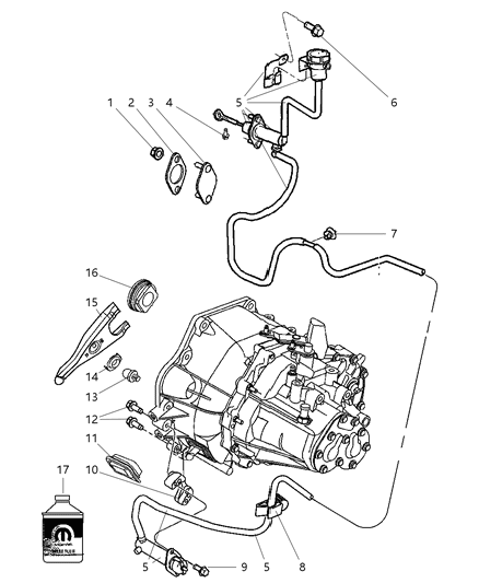 2009 Chrysler PT Cruiser Controls, Hydraulic Clutch Diagram 1 - Thumbnail