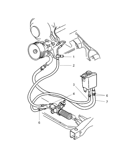 2002 Dodge Dakota Power Steering Hoses Diagram 1 - Thumbnail
