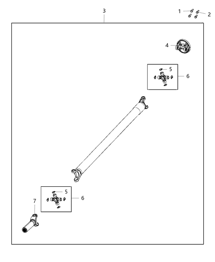 2020 Ram 3500 Pickup Drive Shaft, Rear Diagram 1 - Thumbnail