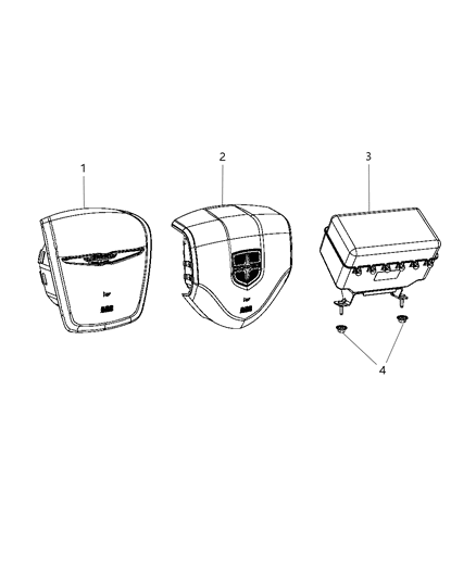 2013 Chrysler 200 Driver Air Bag, Driver Side Diagram for 1VN58DX9AB