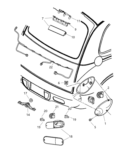 2006 Chrysler PT Cruiser Lamp Backup Diagram for 5116069AB