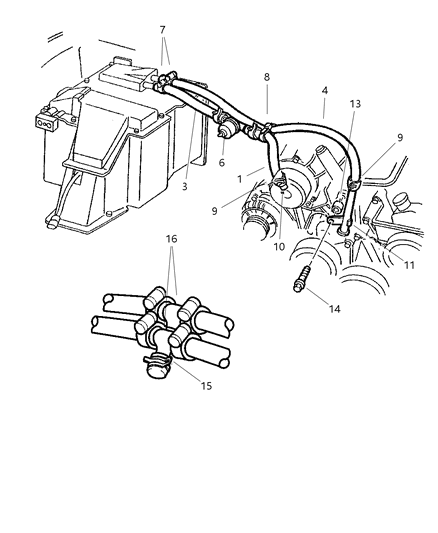 1997 Dodge Ram Van Plumbing - HEVAC Diagram 1 - Thumbnail