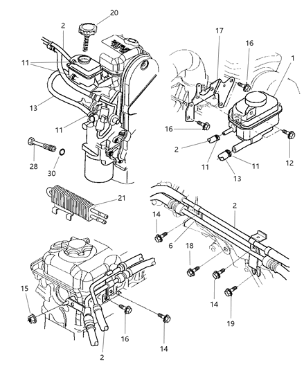 1997 Chrysler Sebring Bolt, Power Steering Banjo - Pump To Gear Hose M16X1.50 Diagram for 4626942