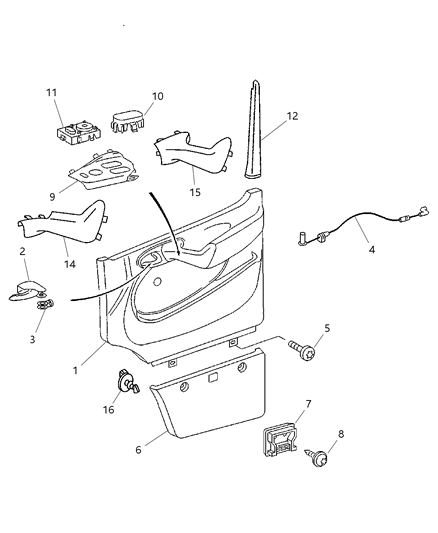 2004 Dodge Sprinter 3500 Mirror Switch, Front Diagram for 5103845AA