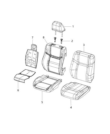 2020 Chrysler 300 Front Seat, Bucket Diagram 7 - Thumbnail