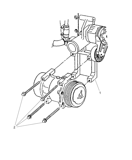 2002 Dodge Ram 3500 Regular Cab Mounting - Compressor Diagram 2 - Thumbnail