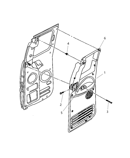 2001 Dodge Ram 1500 Door Trim Panel Pin Diagram for 6505878AA