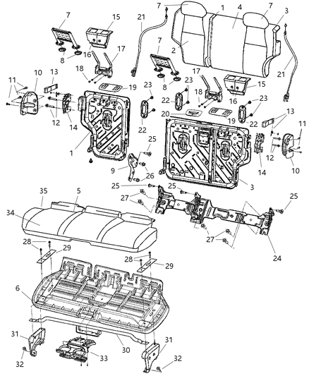 2006 Jeep Grand Cherokee Rear Seat Diagram 7 - Thumbnail