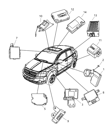 2007 Jeep Compass Module Occupant Restraint Diagram for 4672607AD