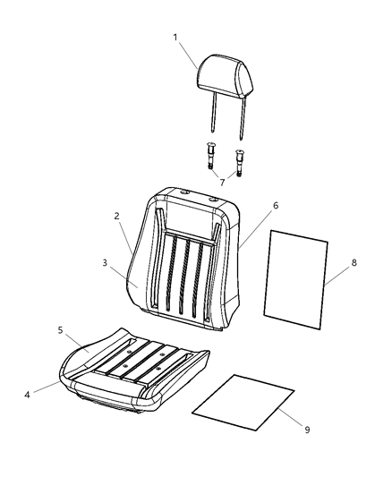 2008 Chrysler Aspen Front Seat - Bucket Diagram 2 - Thumbnail