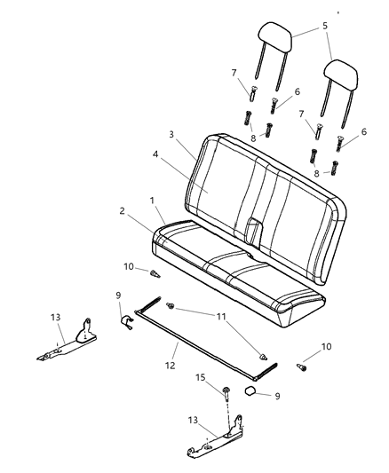 2007 Dodge Durango Seat Back, Rear Diagram for 1FQ481D5AA