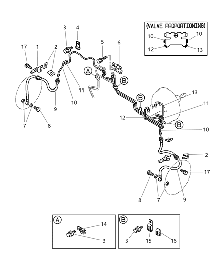 2000 Chrysler Sebring Coupe Front Brake Lines Diagram 2 - Thumbnail
