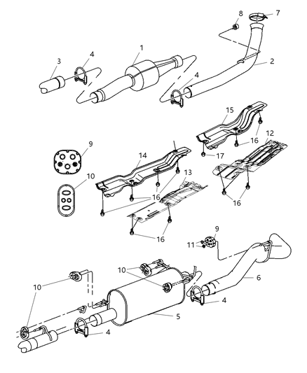 2008 Dodge Ram 3500 Tail Pipe Diagram for 52121603AB