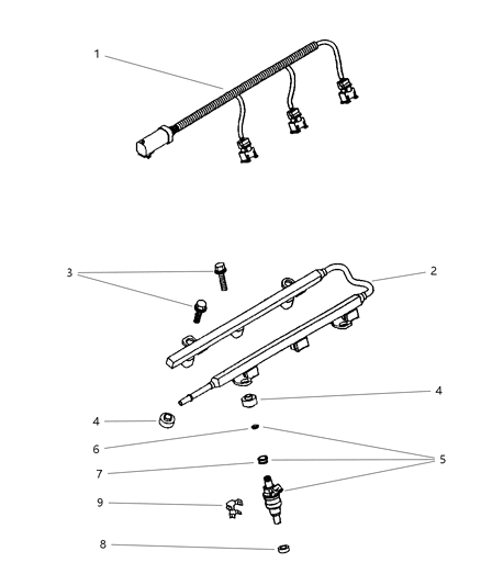 1998 Chrysler Sebring Convertible Fuel Rail Diagram 2 - Thumbnail