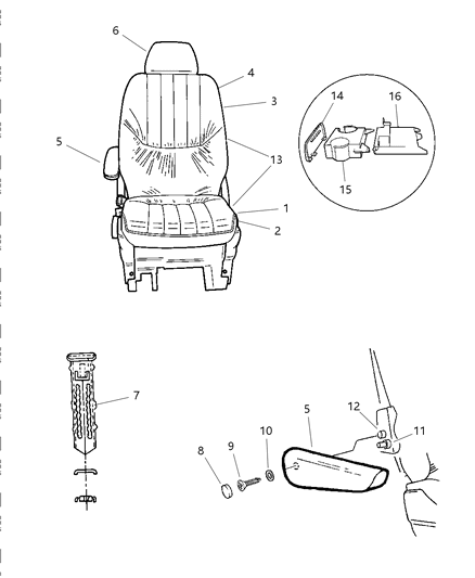 2000 Dodge Grand Caravan Rear Quad Seats Diagram 2 - Thumbnail