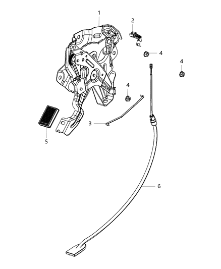 2020 Ram 3500 Pickup Park Brake Lever & Cables Diagram 1 - Thumbnail