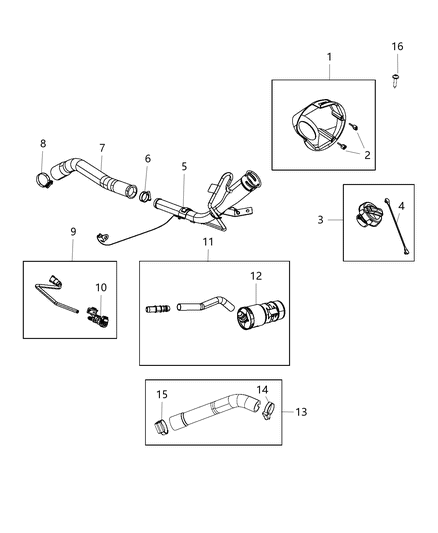 Filler Neck, Upper Diagram for 68448220AA