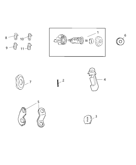 2008 Dodge Magnum Front Door Lock Cylinders Diagram
