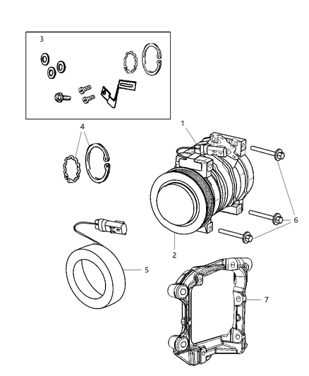 2006 Dodge Viper Pulley Assembly Diagram for 5093485AA