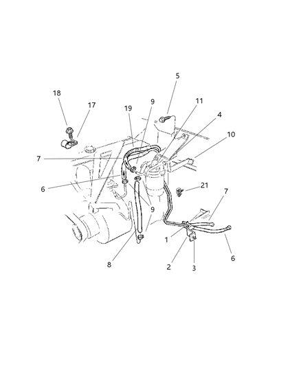 2000 Jeep Cherokee Fuel Lines, Front Diagram 1 - Thumbnail