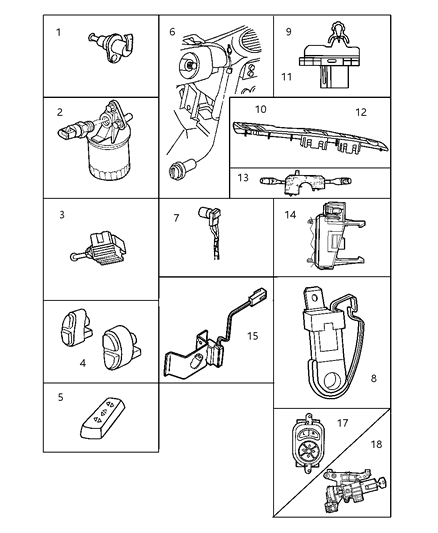 1997 Chrysler Sebring Cruise Switch, Gray Diagram for PW68SC8