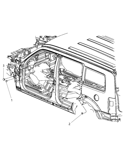 2011 Dodge Nitro Body Plugs & Exhauster Diagram