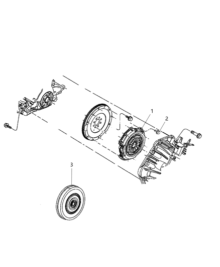 2009 Dodge Caliber Clutch Kit Pressure Plate And Disc, Includes Flywheel Diagram for 5062150AD