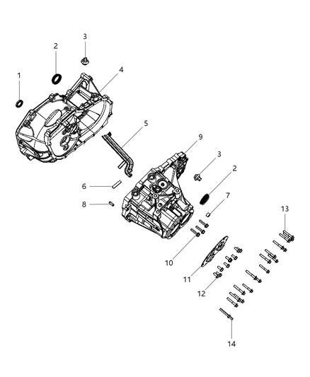 2017 Jeep Patriot Housing Assembly Clutch & Differential Diagram for 5183430AD