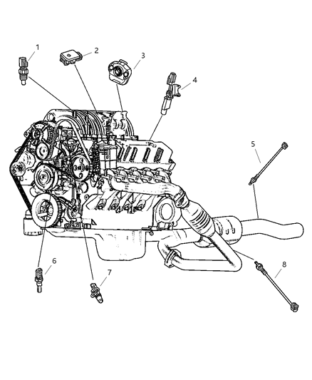 2001 Dodge Ram 3500 Regular Cab Sensors - Engine Diagram 3 - Thumbnail