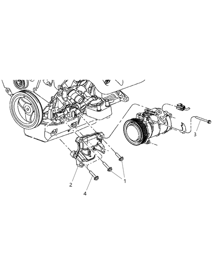 2004 Chrysler Pacifica Bracket A/C Compressor Diagram for 5281486AA