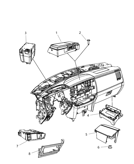 2012 Ram 3500 Pickup Modules Instrument Panel Diagram