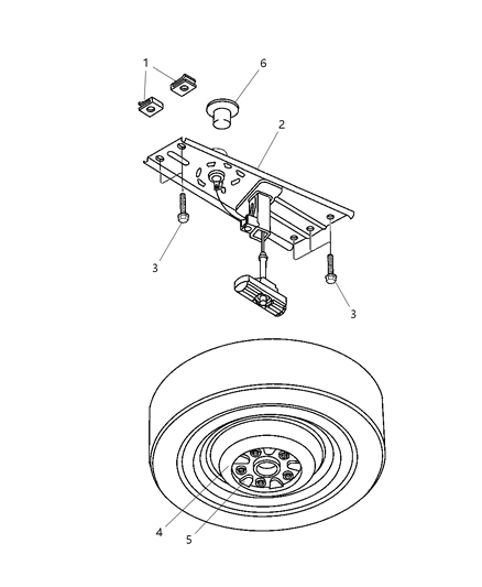 2003 Dodge Grand Caravan Winch Spare Tire Carrier Diagram for 4860959AB