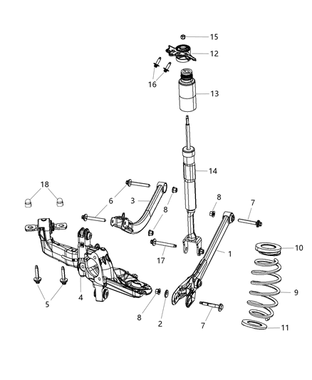2015 Dodge Dart Coil Spring, Rear Diagram for 5168048AB