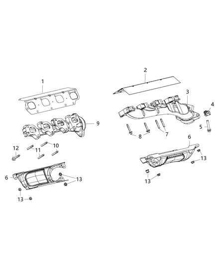 2018 Ram 2500 Exhaust Manifold And Heat Shields Diagram 6 - Thumbnail