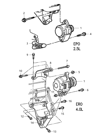 2000 Jeep Cherokee Alternator Diagram 2 - Thumbnail