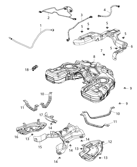 2015 Jeep Grand Cherokee Tank Fuel Diagram for 68140738AC