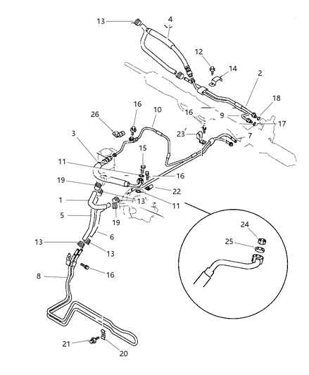 1997 Dodge Avenger Hose & Attaching Parts - Power Steering Diagram 2 - Thumbnail