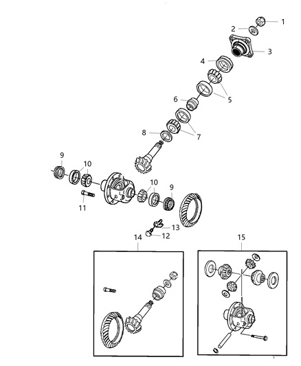 2013 Ram 3500 Pickup Differential Assembly of Rear Axle; Differential And Drive Line Diagram 3 - Thumbnail