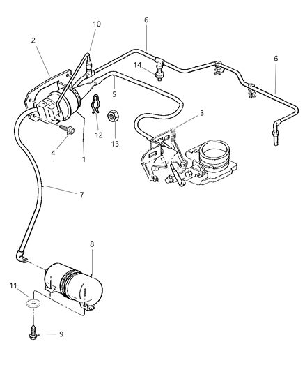 2001 Jeep Cherokee Servo Bracket Diagram for 53007958