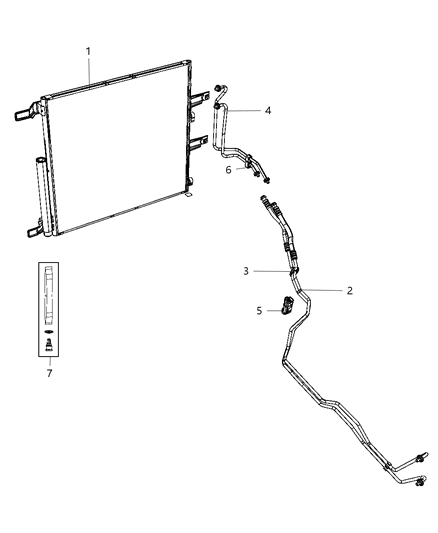 2013 Ram 3500 Cab Chassis Transmission Oil Cooler & Lines Diagram 1 - Thumbnail