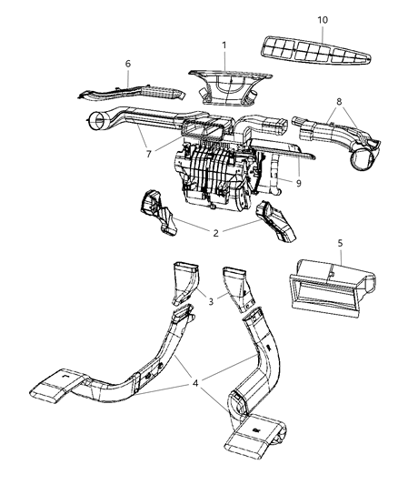 2010 Dodge Caliber Air Ducts Diagram 2 - Thumbnail