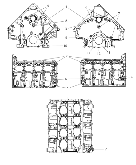 2009 Jeep Commander Engine Cylinder Block And Hardware Diagram 3 - Thumbnail