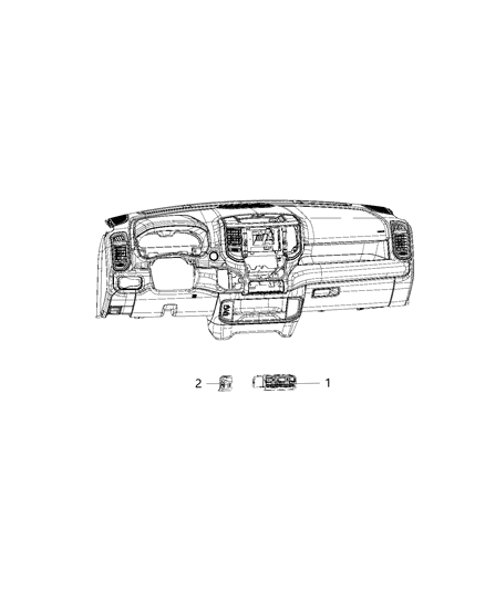 2019 Ram 3500 Cab Chassis Switches - Instrument Panel Diagram