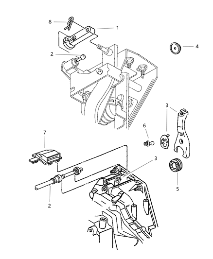 1997 Dodge Neon Linkage, Clutch Diagram