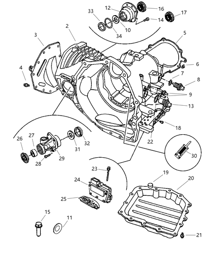 2007 Chrysler Pacifica Case Transaxle Diagram for 68003760AA