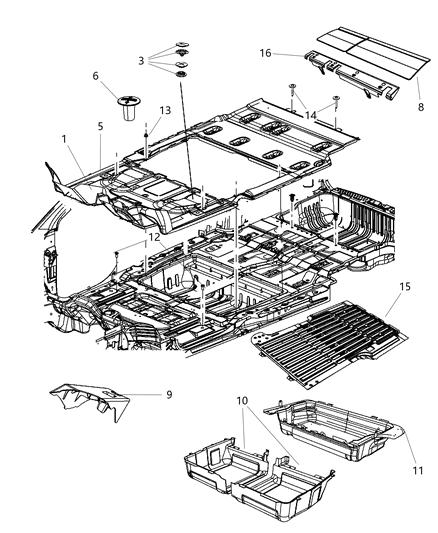 2015 Ram C/V Carpet - Complete Diagram