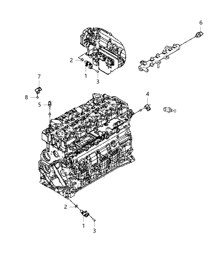 2015 Ram 3500 Pickup Sensors, Engine Diagram 2 - Thumbnail