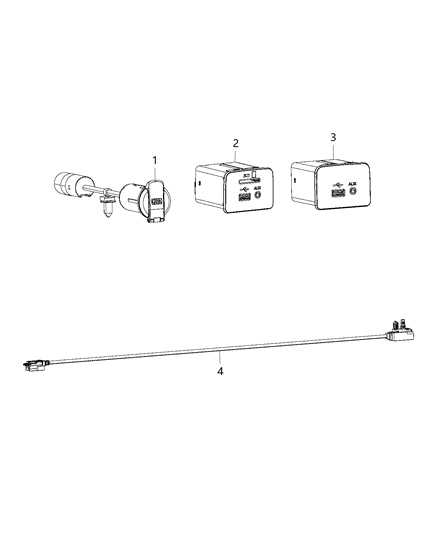 2016 Ram 3500 Cab Chassis U Connect Media & Charging Center Diagram