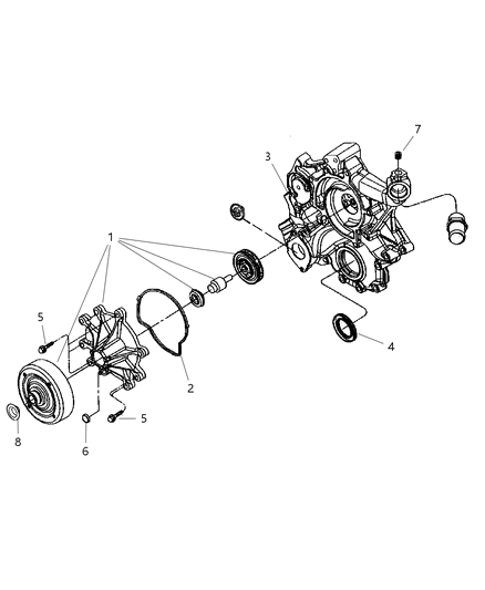 2009 Dodge Nitro Water Pump & Related Parts Diagram 2 - Thumbnail