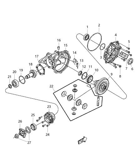2016 Dodge Charger Pinion Seal Diagram for 5161591AA